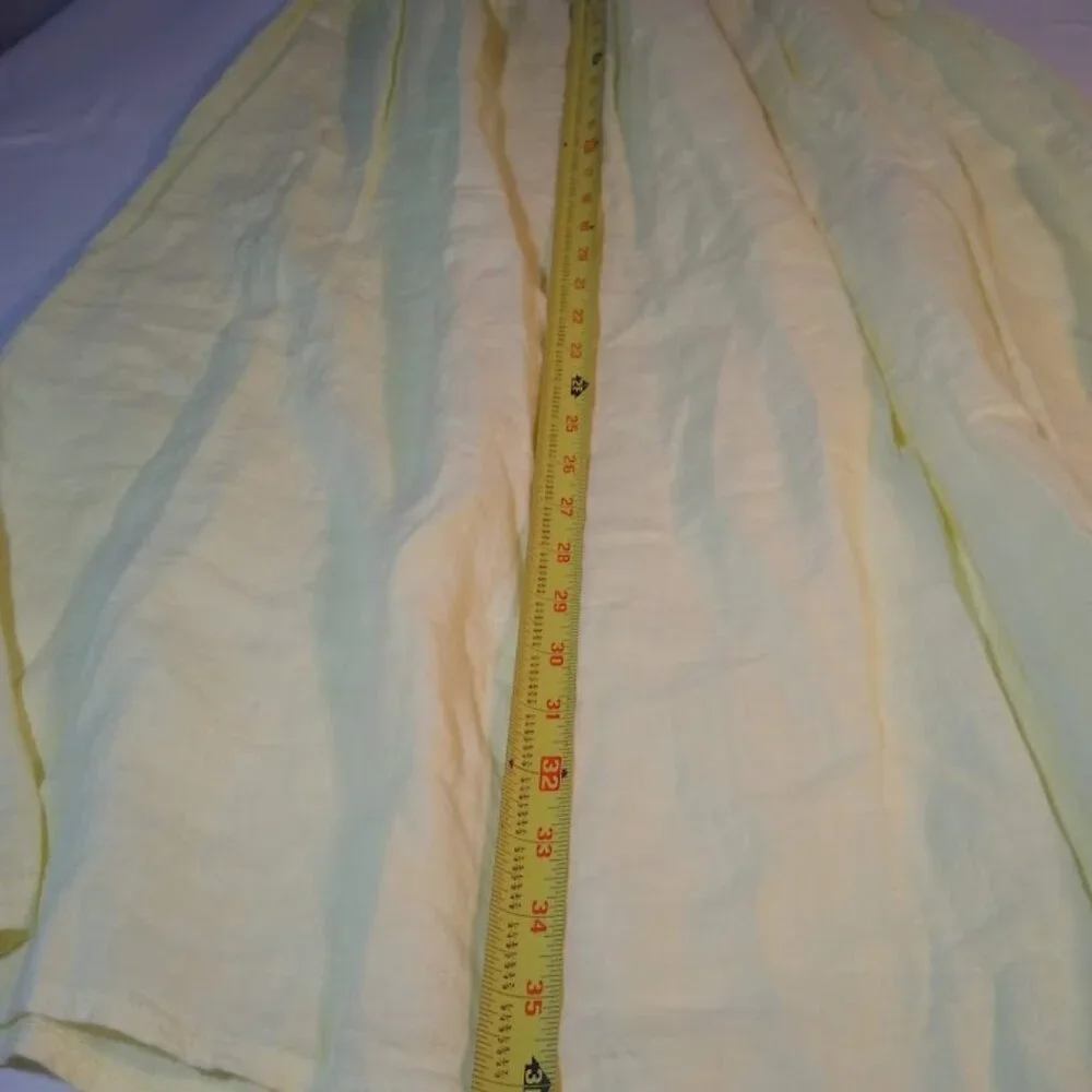 Vacation-Ready! NWOT Laura Bianchi made in Italy linen size L yellow sun dress - Picture 7 of 9